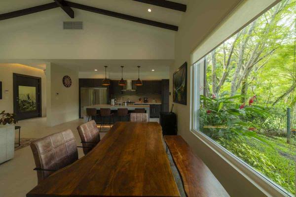 View of the dining area at Casa Forest in Los Suenos